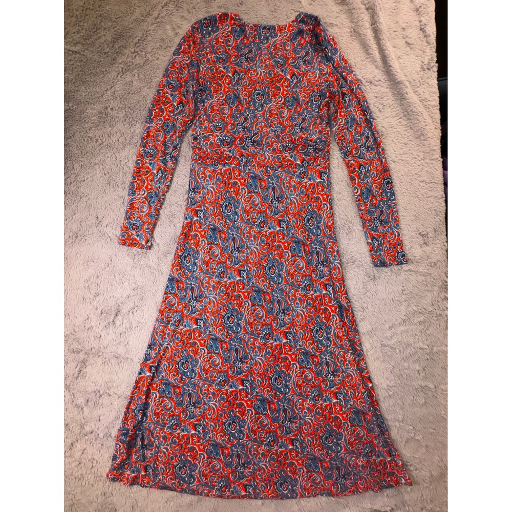 Boden Elodie Empire Midi Dress
Fiesta Orange Botanic Terrace Women's 12 Stretch - Picture 11 of 16